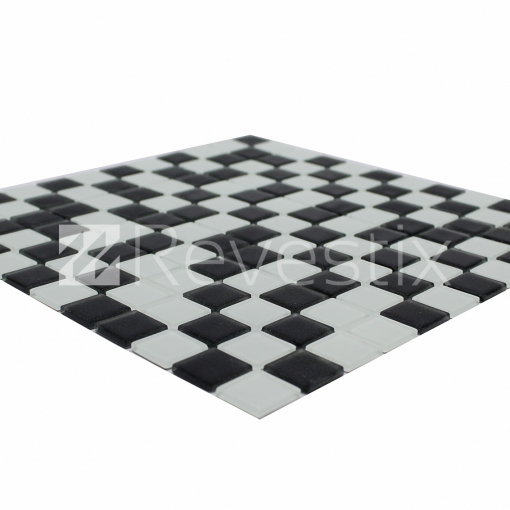Pastilha de Vidro Antiderrapante - Mescla Branco & Preto