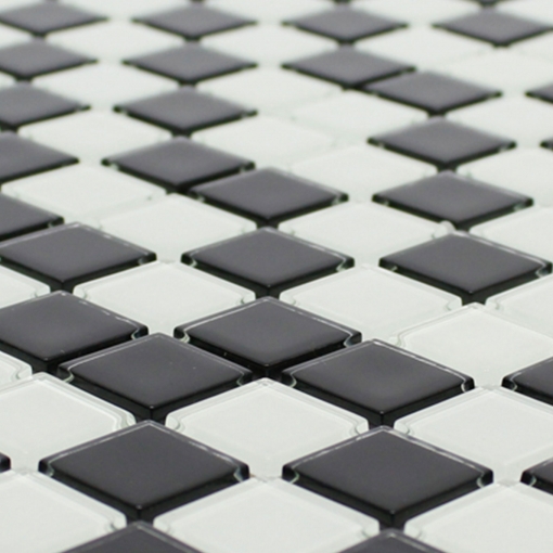 Pastilha de Vidro Cristal - Mescla Branco & Preto 