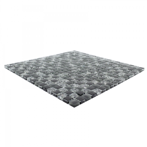 Pastilha de Vidro Craquelado - Mescla Preto