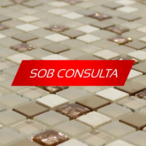 Pastilha de Vidro MIX Metal & Pedra - Mescla Ouro
