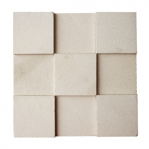 Mosaico de Pedra Arenito Cubo Branco